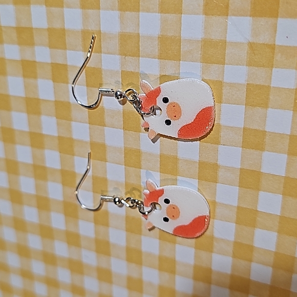 Jenny The Cow Squishmallow Earrings - Picture 2 of 4